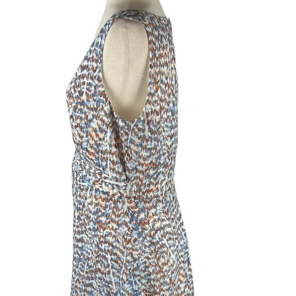 THEORY PRINTED CUT-OUT SLEEVELESS MIDI DRESS IN BLUE MULTI NWT WOMEN'S SIZE 8 - Picture 6 of 16